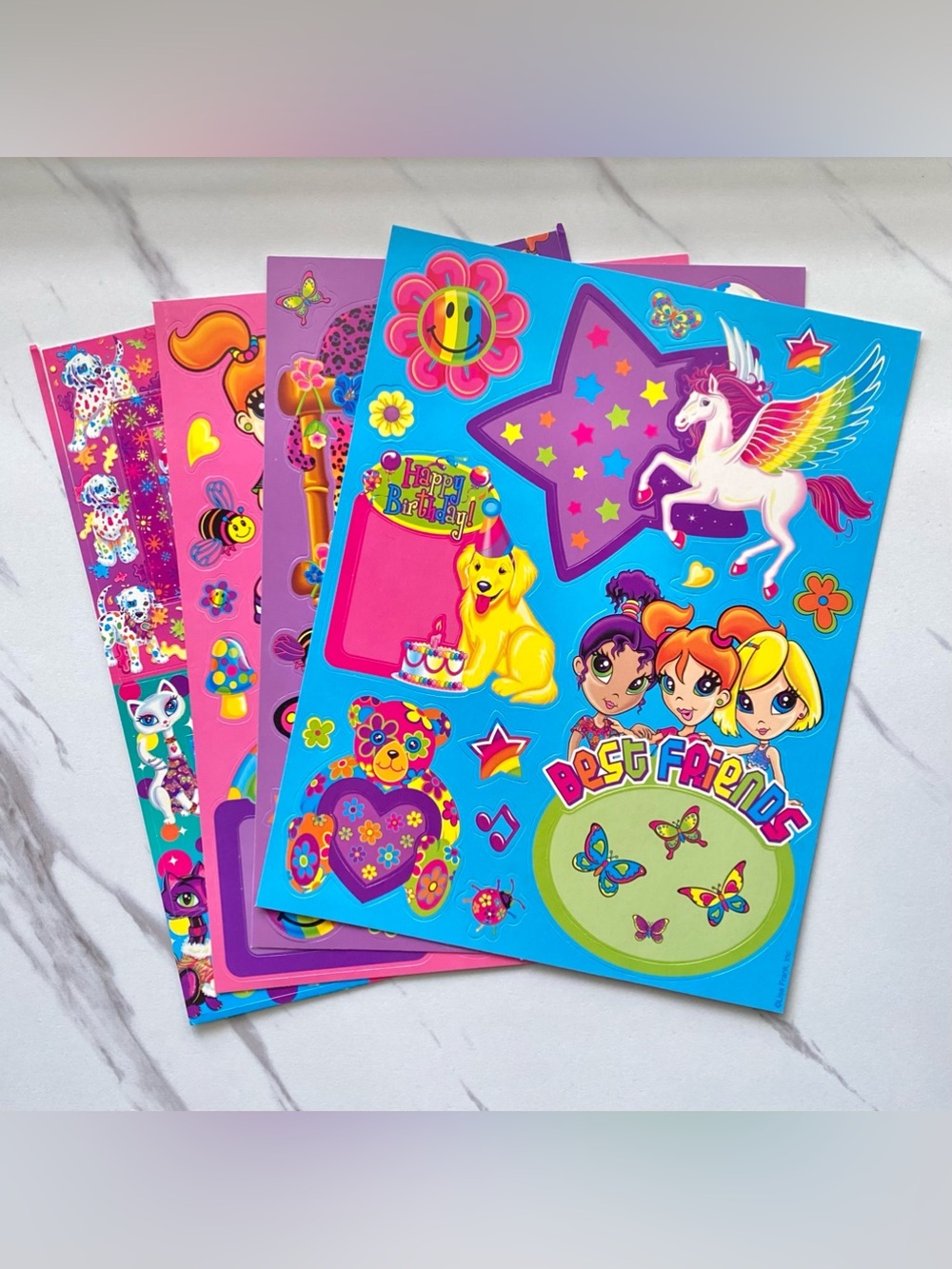 VTG Lisa Frank cutouts and frames sheets set of 4